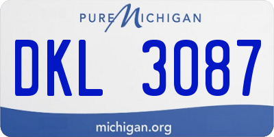 MI license plate DKL3087