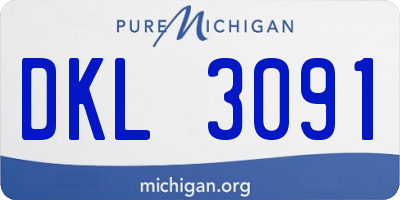 MI license plate DKL3091