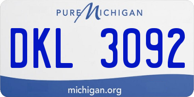 MI license plate DKL3092