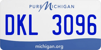 MI license plate DKL3096