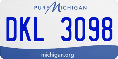 MI license plate DKL3098