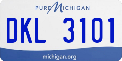 MI license plate DKL3101
