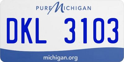 MI license plate DKL3103