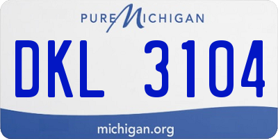 MI license plate DKL3104