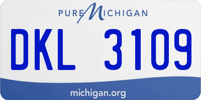 MI license plate DKL3109
