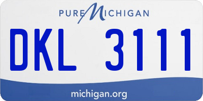 MI license plate DKL3111