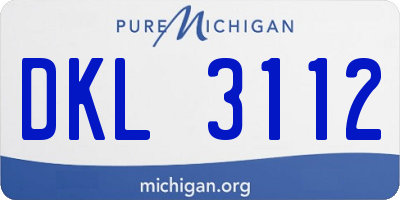 MI license plate DKL3112