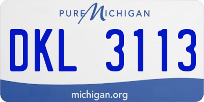 MI license plate DKL3113