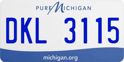 MI license plate DKL3115