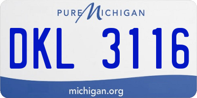 MI license plate DKL3116