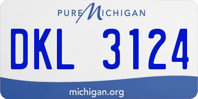 MI license plate DKL3124
