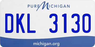 MI license plate DKL3130