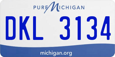MI license plate DKL3134
