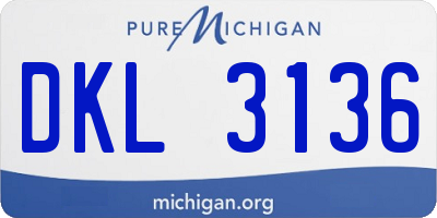 MI license plate DKL3136