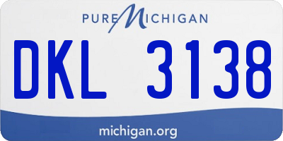 MI license plate DKL3138