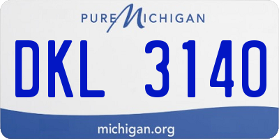MI license plate DKL3140