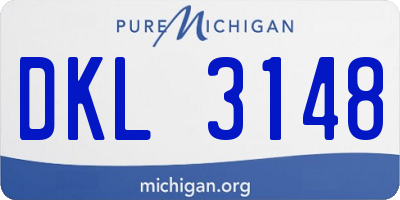 MI license plate DKL3148