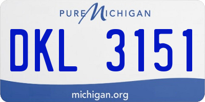 MI license plate DKL3151