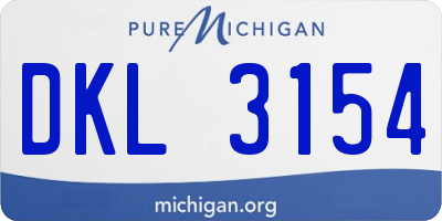 MI license plate DKL3154