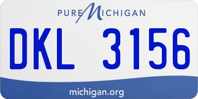 MI license plate DKL3156