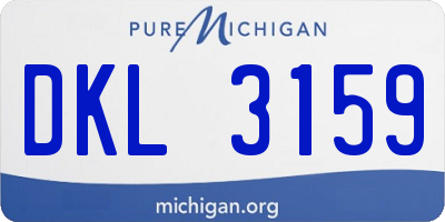 MI license plate DKL3159