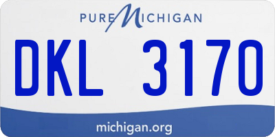 MI license plate DKL3170