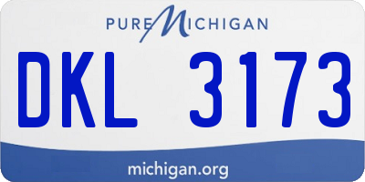 MI license plate DKL3173