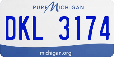 MI license plate DKL3174