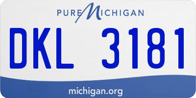 MI license plate DKL3181