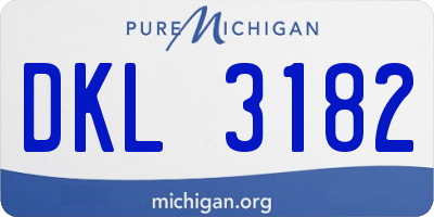 MI license plate DKL3182