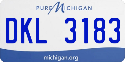 MI license plate DKL3183