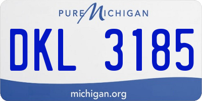 MI license plate DKL3185