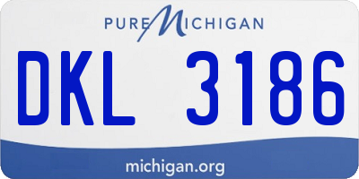 MI license plate DKL3186