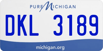 MI license plate DKL3189