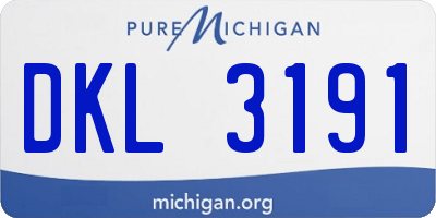 MI license plate DKL3191