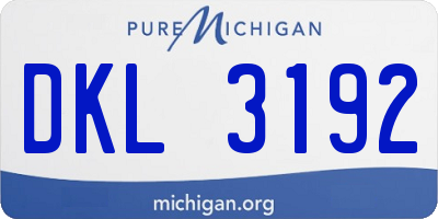 MI license plate DKL3192