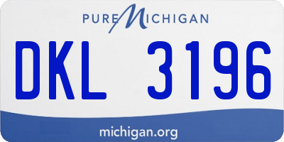 MI license plate DKL3196
