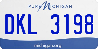 MI license plate DKL3198