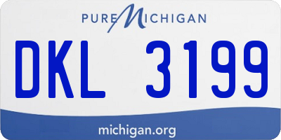 MI license plate DKL3199