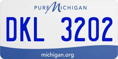 MI license plate DKL3202