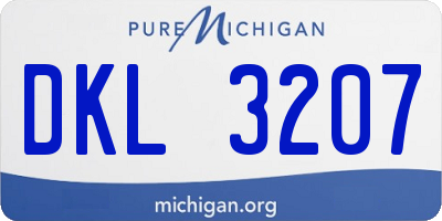 MI license plate DKL3207