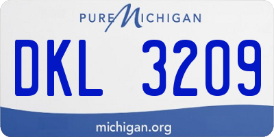 MI license plate DKL3209