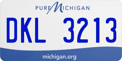 MI license plate DKL3213