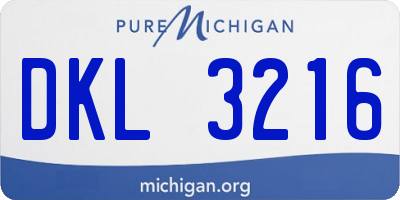 MI license plate DKL3216