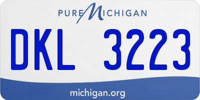 MI license plate DKL3223