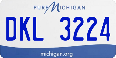 MI license plate DKL3224