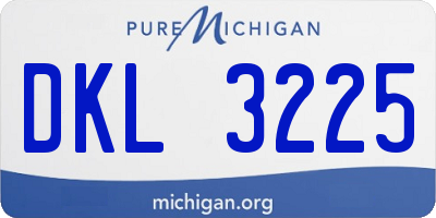 MI license plate DKL3225