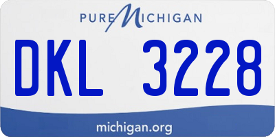 MI license plate DKL3228