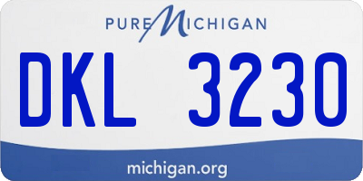 MI license plate DKL3230