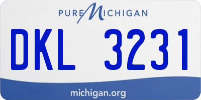 MI license plate DKL3231